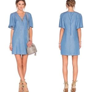 Lovers + Friends Denim Soft Lace Up Dress!